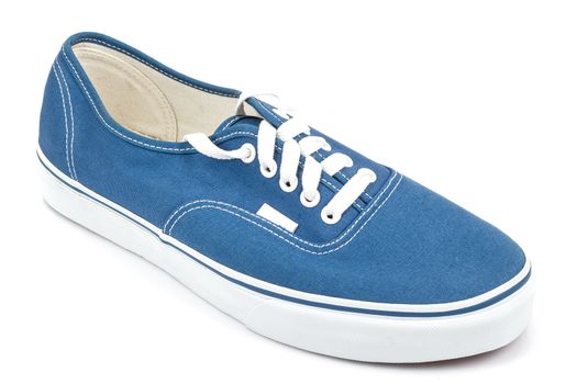 blue shoe on white background