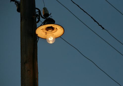  Lantern on a background of the dark blue sky