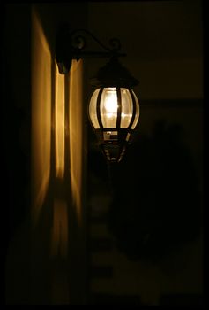 Street lantern on a black background