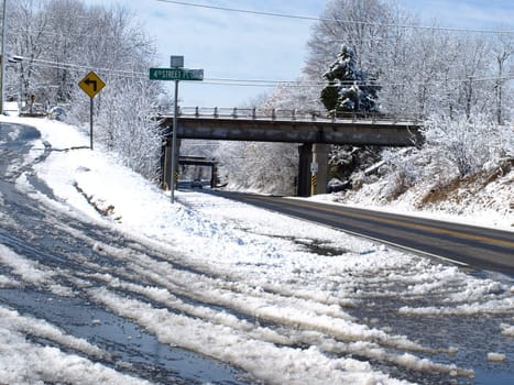 hazardous road inHickory North Carolina