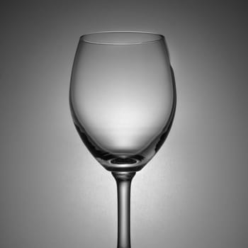 Black and white empty wine glass vertical