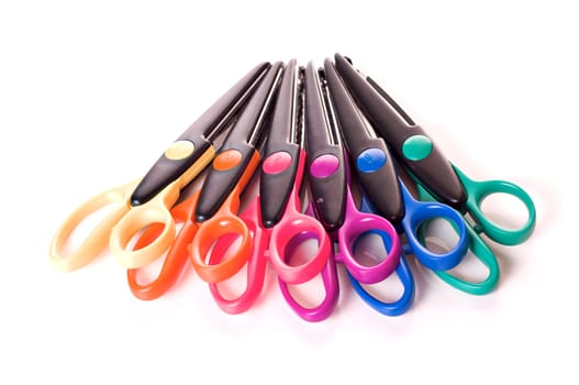 Scrapbooking material: multi colored scissors