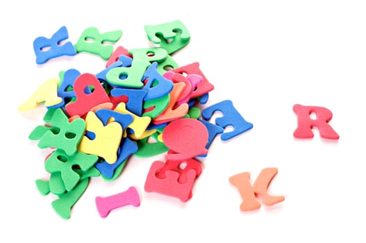 Scrapbooking material: multi colored foam letters