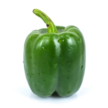 Green sweet peper on white background