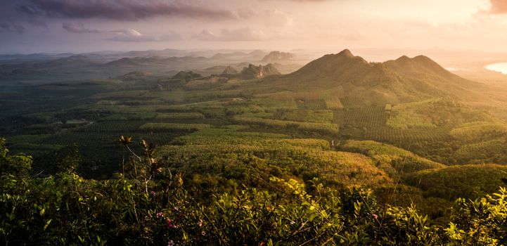 view from the din sor Hill Chompron province Thailand