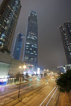 Modern city at night