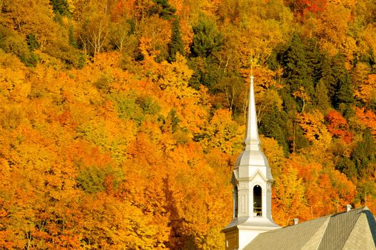 Church in a fall landscape