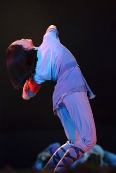 CHENGDU - DEC 10: Group dance "That year bobbed" performed by QIANXIAN art troupe at Golden theater in the 7th national dance competition of china on Dec 10,2007 in Chengdu, China.
Choreographer: Li Chunyan, etc., actor: 20