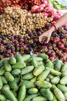 lot of Thai fruit for sale on steet Thailand