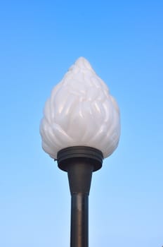 lamp post with blue sky background