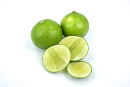 green lemon in white background