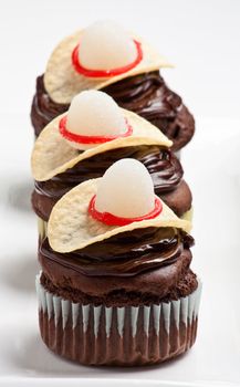 Cupcakes with a cowboy hat