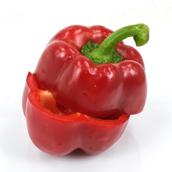 Colored paprika (pepper) isolated on a white background