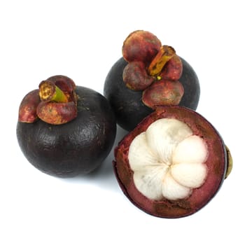 Mangosteen in white background