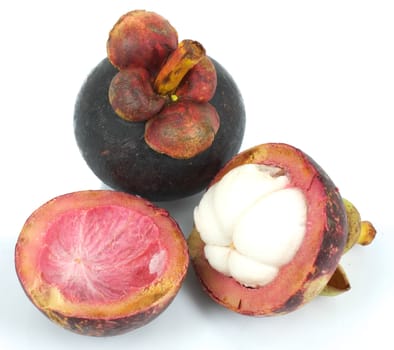 Mangosteen in white background