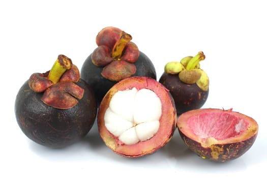 Mangosteen in white background