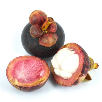 Mangosteen in white background