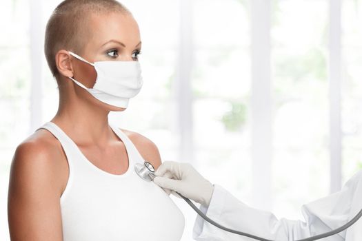 Portrait of young nice woman on medical examination