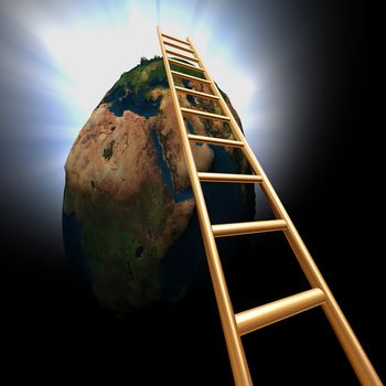 ladder to go up 3d earth in black space