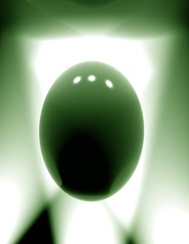 3d abstract green easter egg