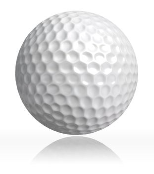golf ball on white background. clipping path included