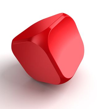 red cube dice on white background.clipping path included