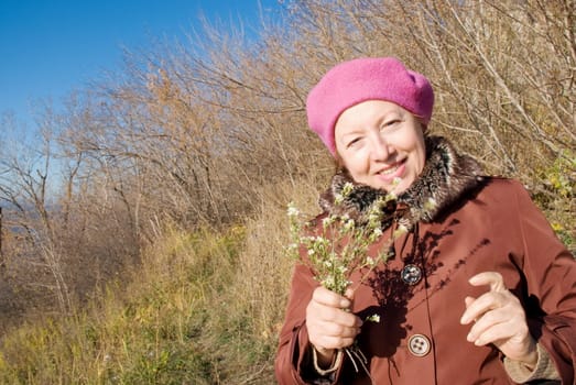 woman with flower