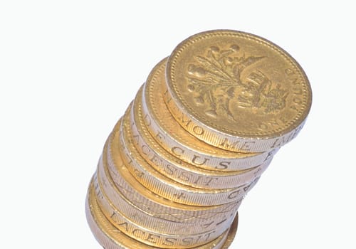 Leaning Pound Coins