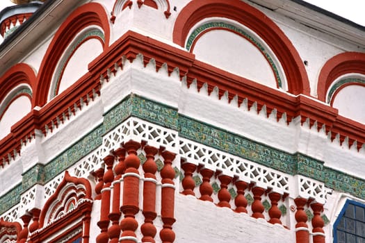 Decoration of the church with tiled brick Solikamsk