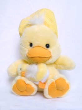 Yellow, cute and fluffy cuddly toy chicks