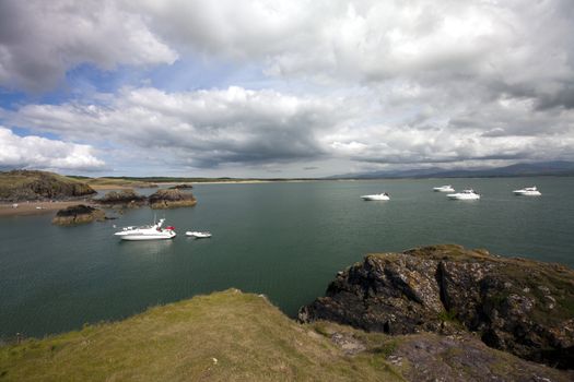 Boats at anchor, Llanddwyn Island, Anglesey