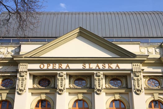 Bytom, Silesia region in Poland. Old beautiful architecture - Silesian Opera (Opera Slaska).