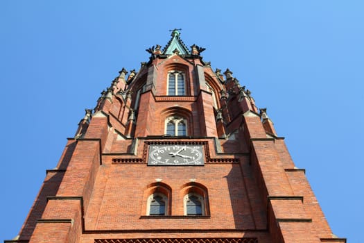 Bytom, Silesia region in Poland. Old beautiful architecture - Holy Trinity church, Neo-Gothic style.