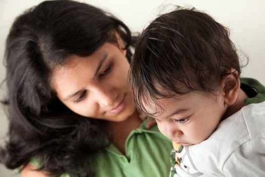 Indian Happy mother and baby playing with each other