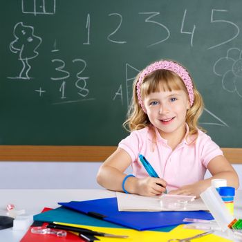 happy similing student girl at school classroom