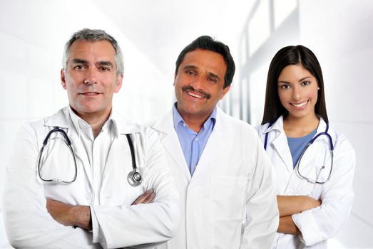 doctors multi ethnic expertise indian caucasian latin in hospital