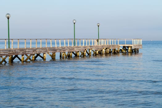 The wooden platform in Dardanelles. The view from Asia on Europe