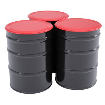 Black barrel. Isolated render on a white background