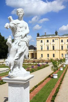 Bialystok, Poland - city architecture. Podlaskie province. Famous Branicki Palace and its gardens. Diana, Roman godess of hunt.