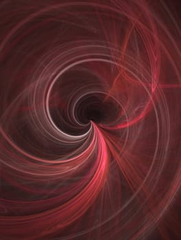 Abstract fractal background. Computer generated graphics. Red swirl abyss texture.