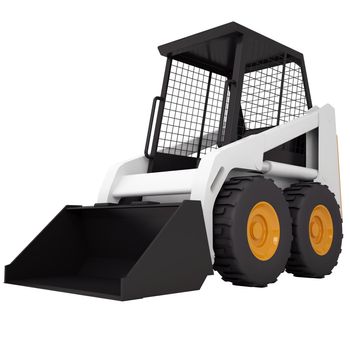 Small tractor. Isolated render on a white background