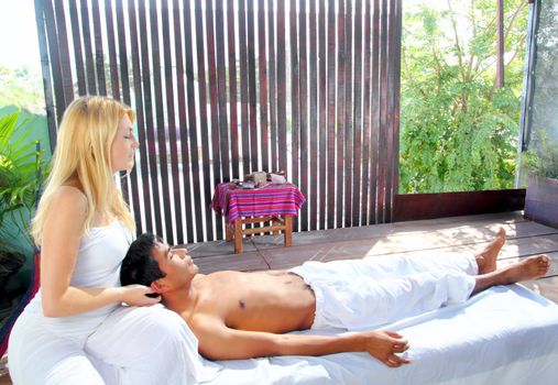 cranial sacral massage therapy in Jungle cabin tropical rainforest