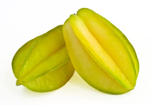 Star fruit or Carambola on white background