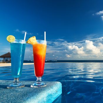 Cocktails near the swimming pool