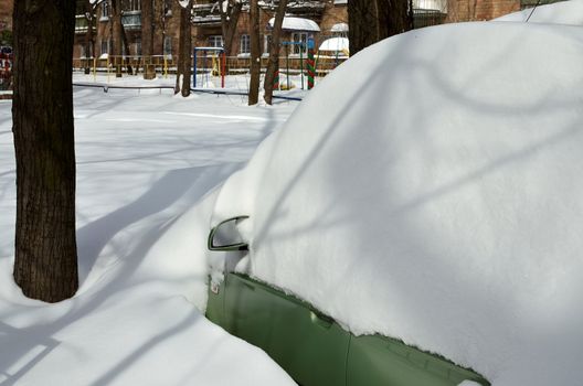 Car under snowdrift