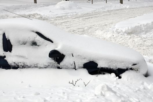 Car under snowdrift