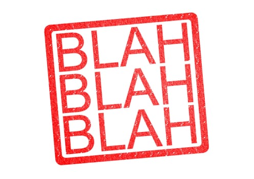 BLAH BLAH BLAH Rubber Stamp over a white background.