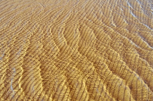 Transparent wave of the sea on the sandy beach