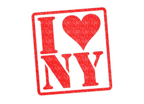 I LOVE NY Rubber Stamp over a white background.