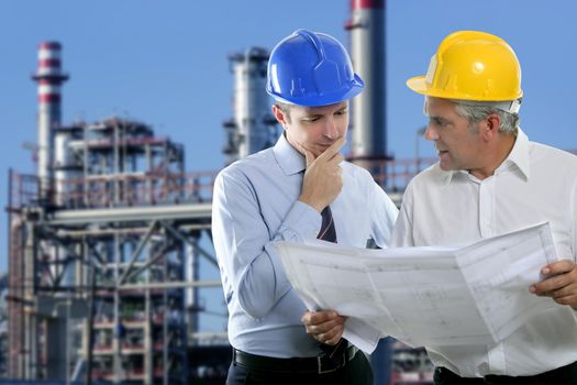 architect engineer expertise team plan talking hardhat petrol industry